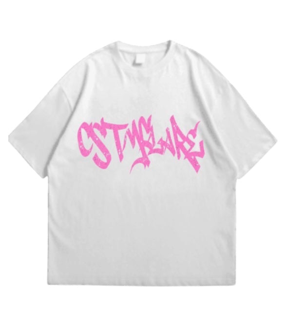 Pink CSTMFLARE oversize Tee