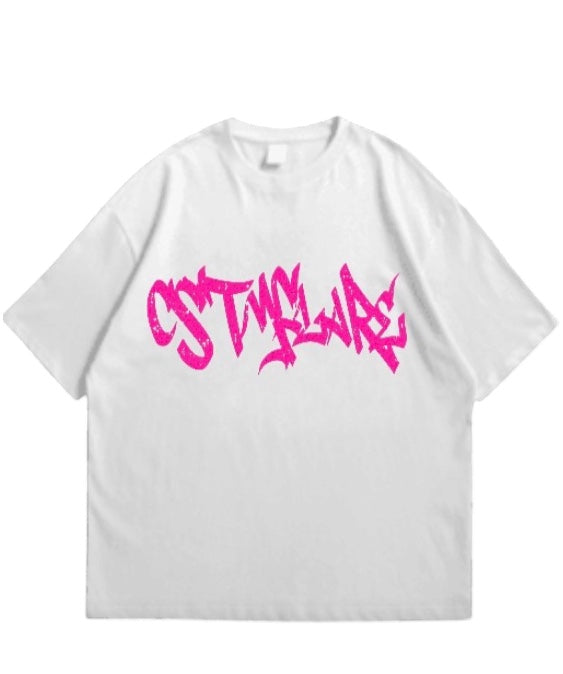 Dark pink CSTMFLARE oversize Tee