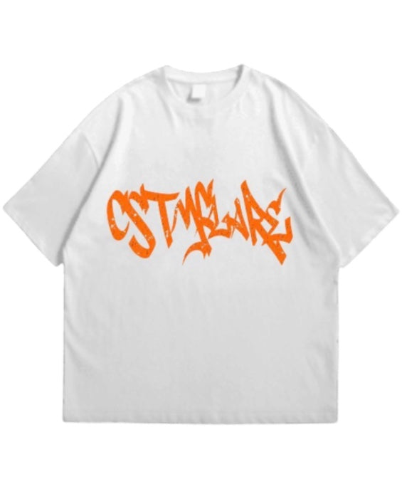 Orange CSTMFLARE oversized Tee