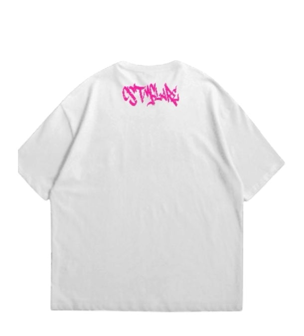 Dark pink CSTMFLARE oversize Tee