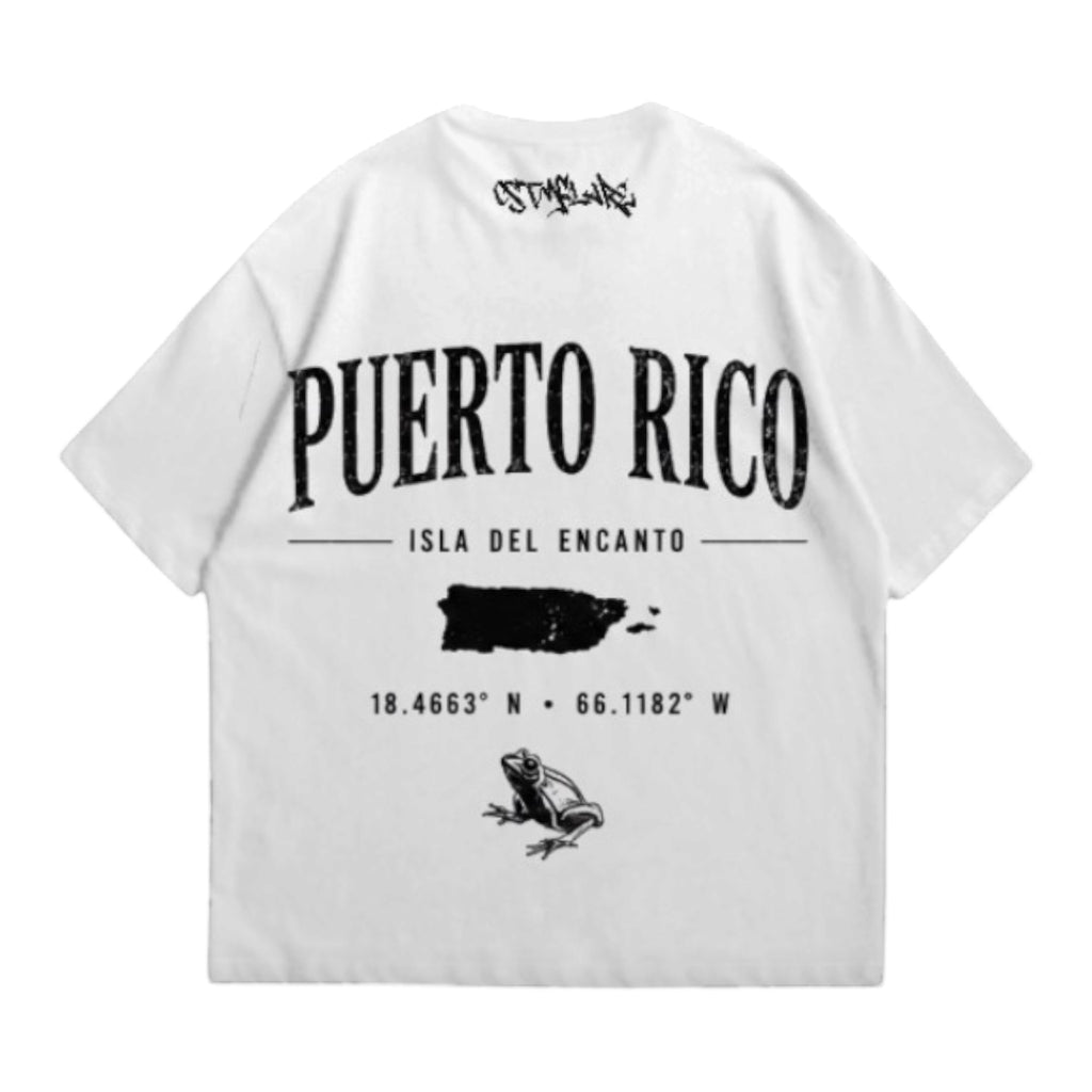 PR CSTMFLARE white oversize Tee