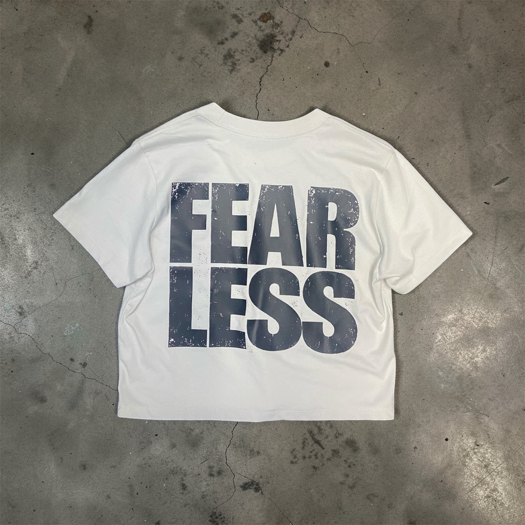 WHITE FEARLESS CROP TOP